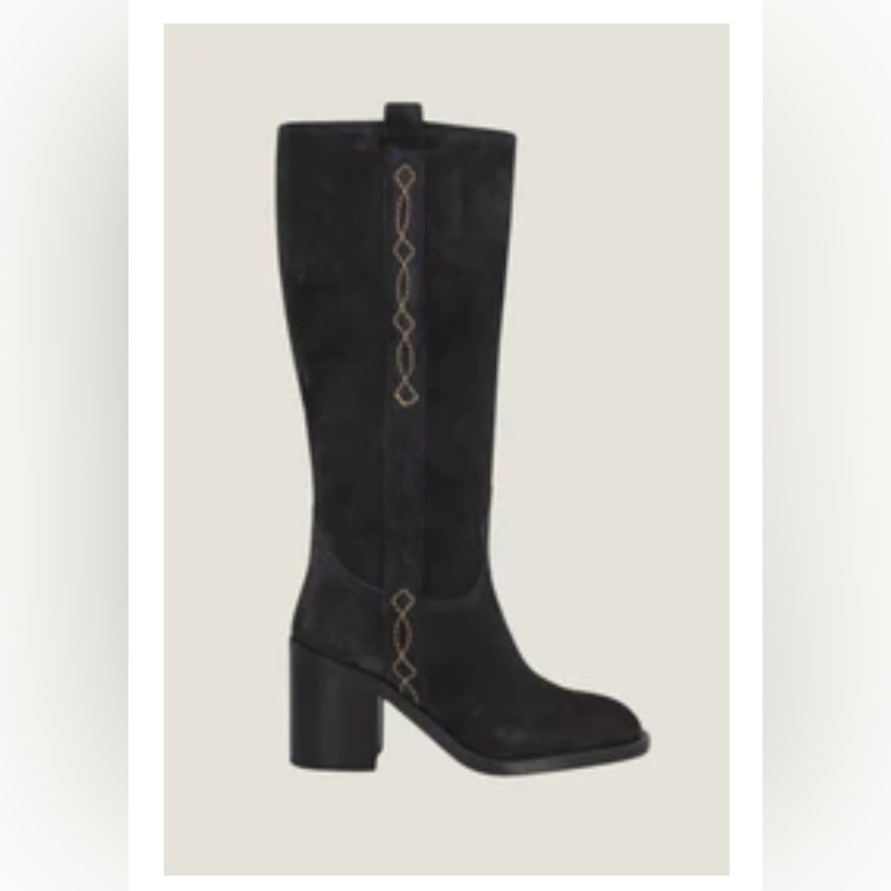 NWT Aspiga Navy Selena Knee High Suede Boots